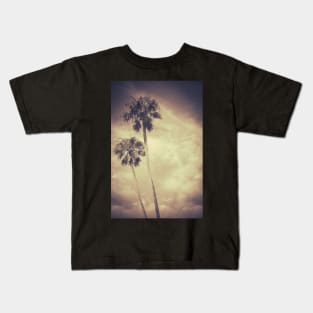 Sepia Toned Retro Palms Kids T-Shirt